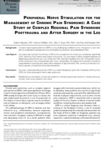 📢 CRPS, Leg Pain, and the Expanding Role of Peripheral