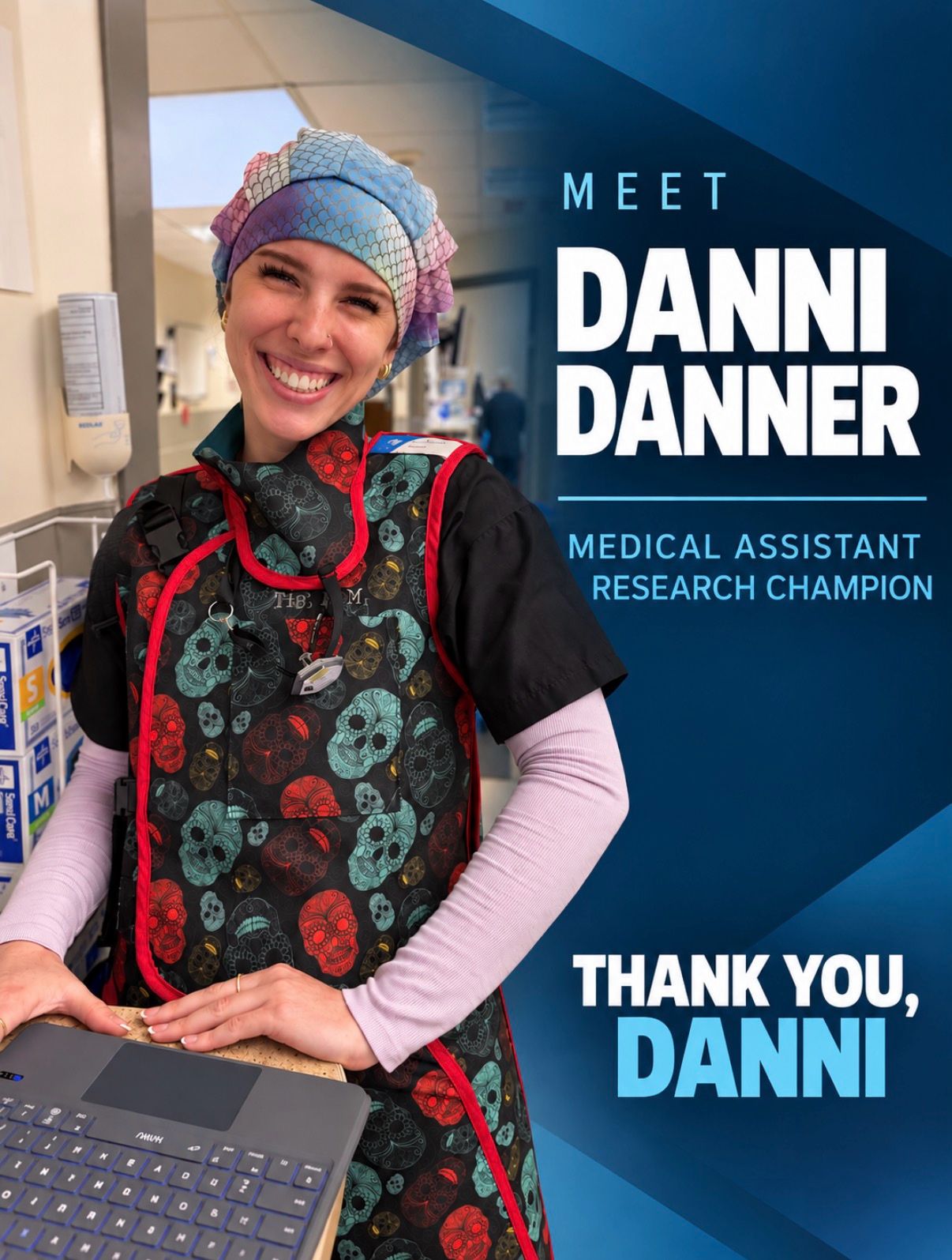 Interim look at our patient education data and the person actually making it happen: Danni Danner.